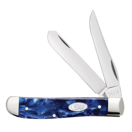 CASE CUTLERY Knife, Blue Pearl Kirinite Mini Trapper 23432